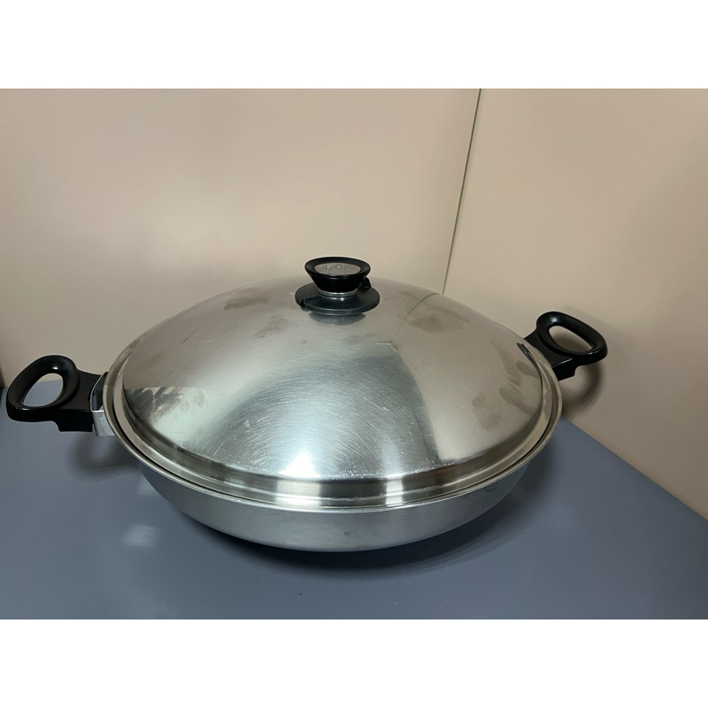 二手 安麗 Amway  Queen 炒鍋 40公分不鏽鋼 美國製造 萬用鍋 炒鍋