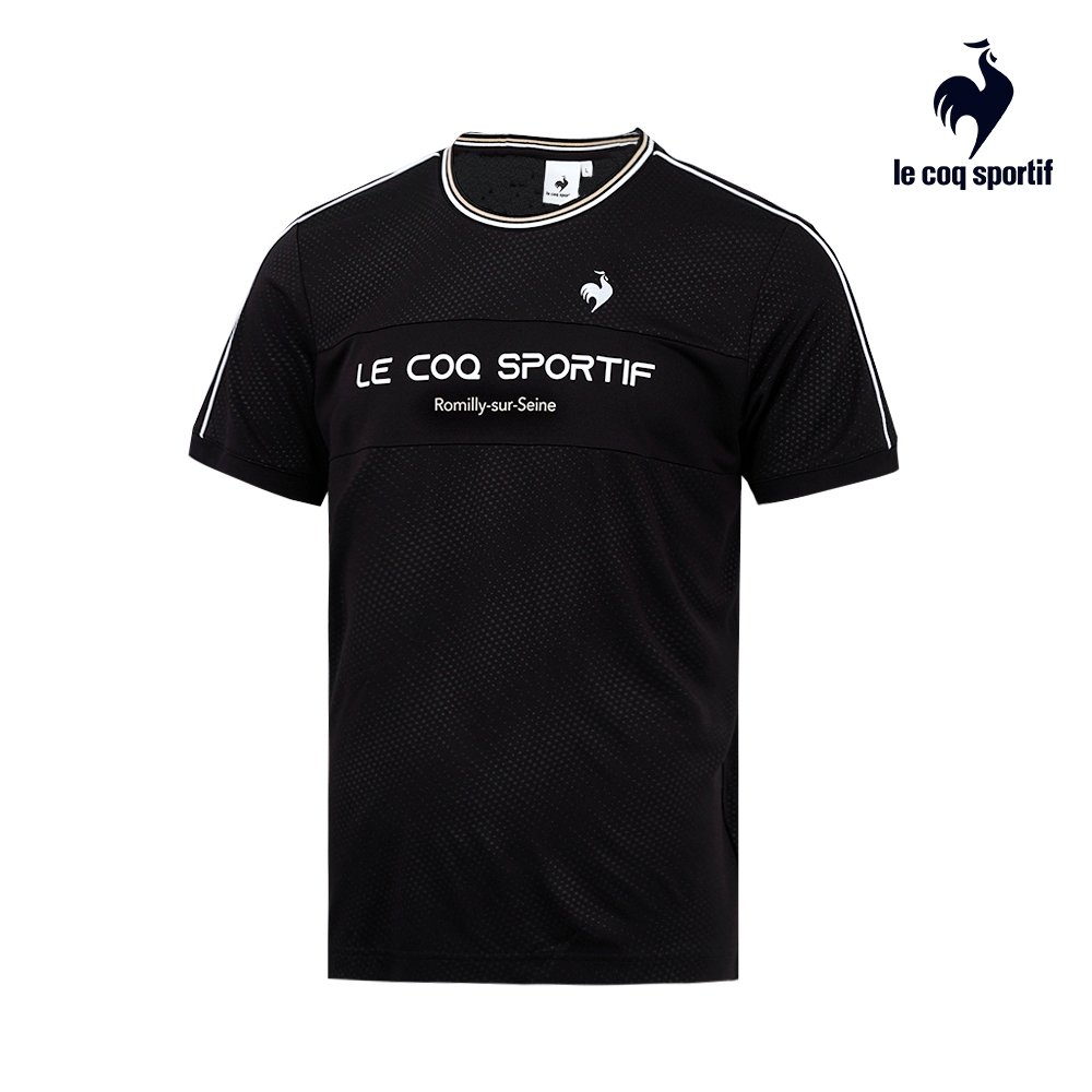【LE COQ SPORTIF 法國公雞】運動TRAINING短袖T恤-男款-黑色-LWT21603