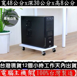 美佳居-含稅-三色可選-移動式電腦主機架【臺灣製造】載重型 附輪旋轉電腦架-附四個有剎車功能工業用輪子-TW3048