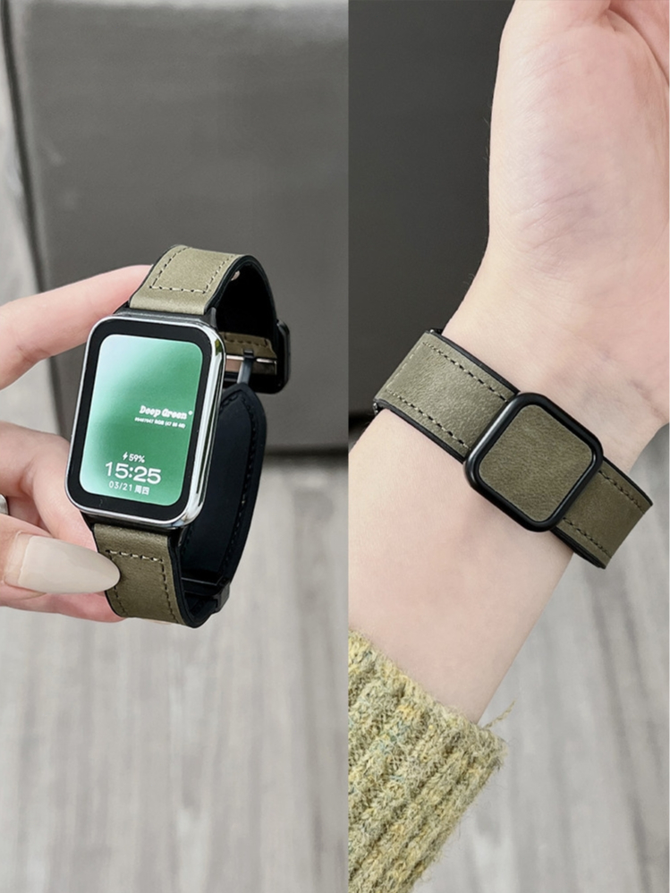 小米手環8 Pro 錶帶 Redmi Watch 4 復古感瘋馬紋真皮折疊磁吸男女腕帶 Xiaomi 替換錶帶 紅米手錶