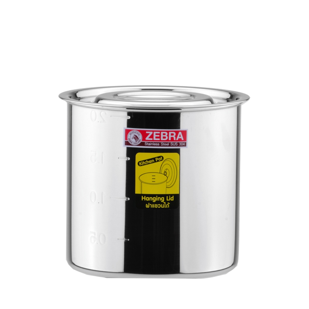【ZEBRA斑馬牌】304不鏽鋼 佐料罐 14cm 2.0L (附蓋&amp;刻度) 醬料桶 糖水桶 油鍋 量杯 內鍋 調理鍋