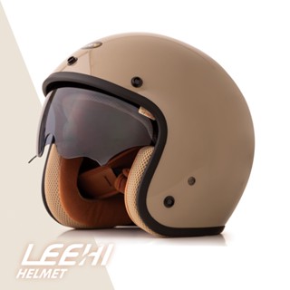 【LEEHI品牌】618活動！LEEHI內墨鏡復古騎士安全帽/八色(安全帽/四分之三/復古帽/機車/騎行帽/內墨鏡)