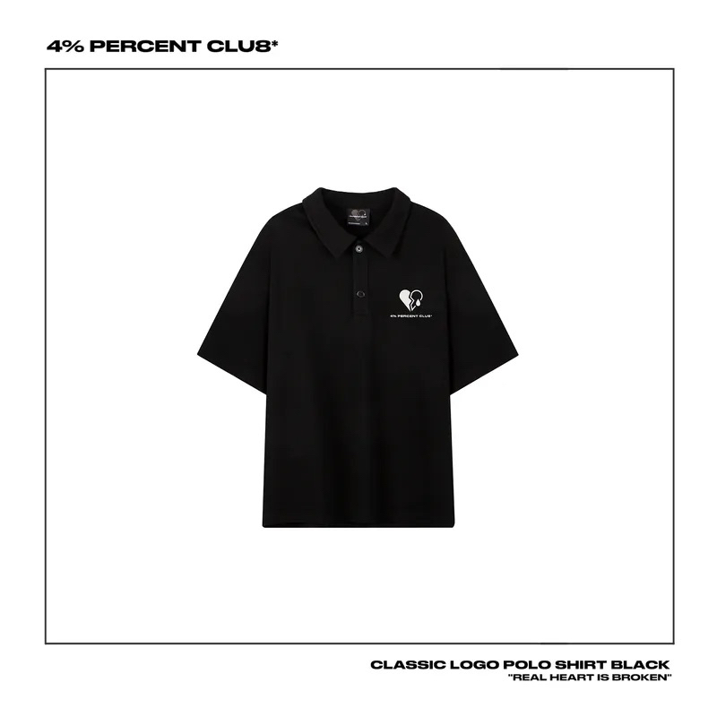 4 Percent club 經典款黑色POLO衫