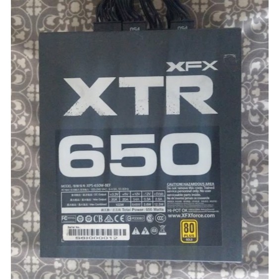 XFX XTR 650W 金牌全模组電源供應器被rzhj1ab3mp棄單出清