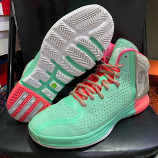 ［二手］Adidas Adizero Rose 4.0 籃球鞋 NBA 透氣 緩震 輕量 粉 綠色 復刻 FZ0891