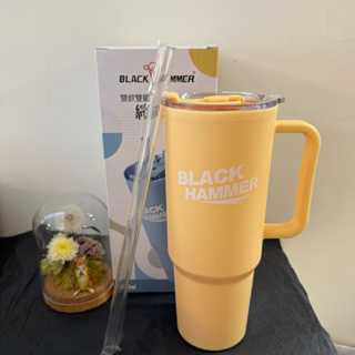 【柴媽黑白賣】特價 BLACK HAMMER 雙飲雙層繽FUN杯1150ml（黃色）