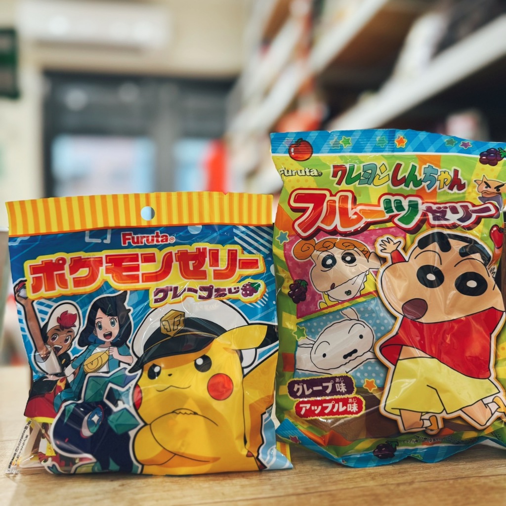 日本 古田 葡萄果凍 水果果凍 蘋果果凍 皮卡丘 蠟筆小新 寶可夢 Pokémon 日本零食 進口零食 天母 團購