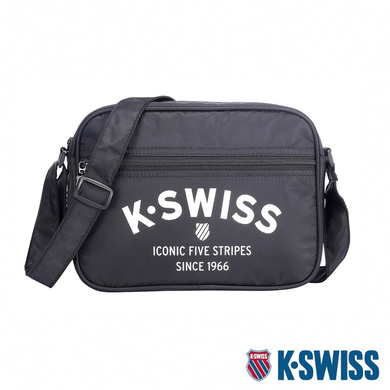K-SWISS 斜背包 側背包 休閒 穿搭 黑 BG114-008 NO.K12