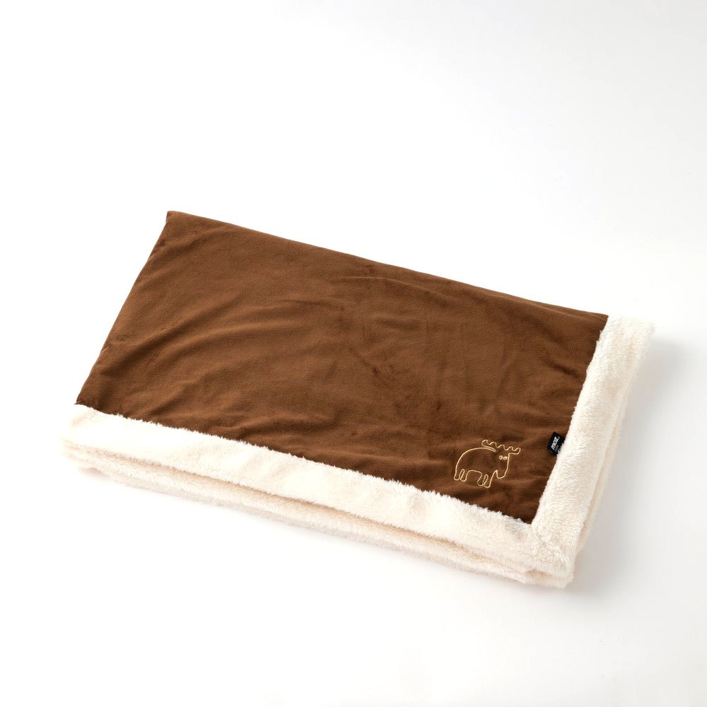 日本正版～北歐瑞典MOZ 麋鹿 蓋毯燈芯絨珊瑚絨冷氣毯/蓋毯/被子/隨身毯/刷毛毯 100x70cm焦糖色