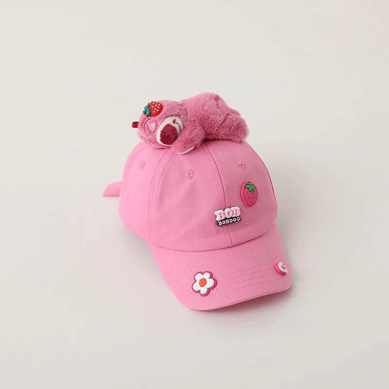 粉色熊抱哥帽子鴨舌帽