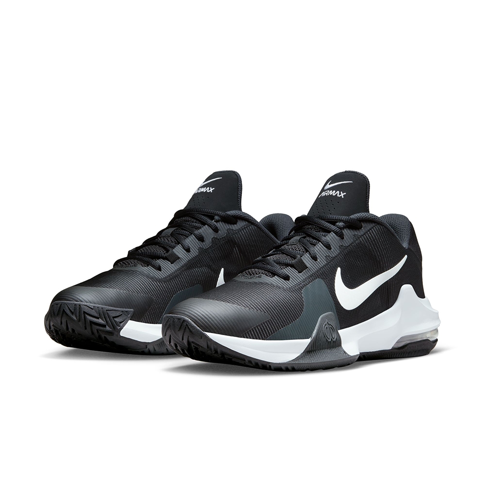 【NIKE】 AIR MAX IMPACT 4 男鞋 籃球鞋 運動鞋 包覆 緩震 黑白-DM1124001