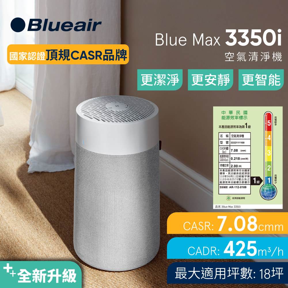 瑞典Blueair 抗PM2.5過敏原空氣清淨機 Blue Max 3350i空氣清淨機 適用坪:18坪