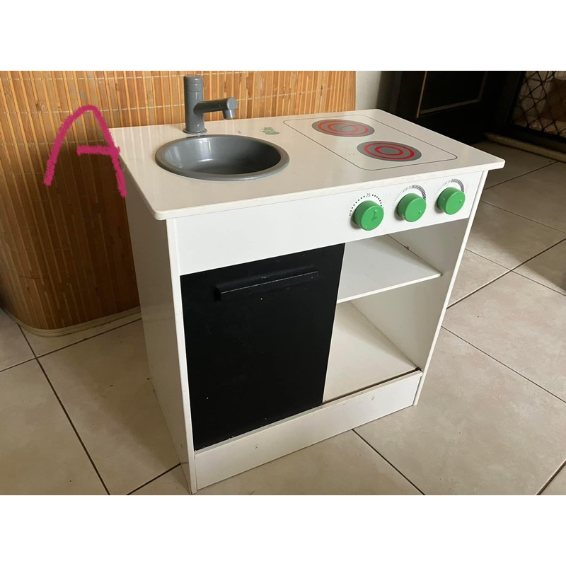 二手 IKEA木製兒童廚房家家酒/廚具櫃（NYBAKAD滑門廚房）/限面交自取