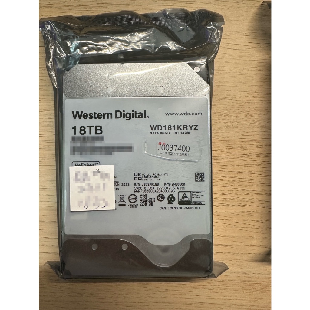 捷元公司貨 保固換回良品 WD181KRYZ 金標 18T 18TB 3.5吋企業級硬碟