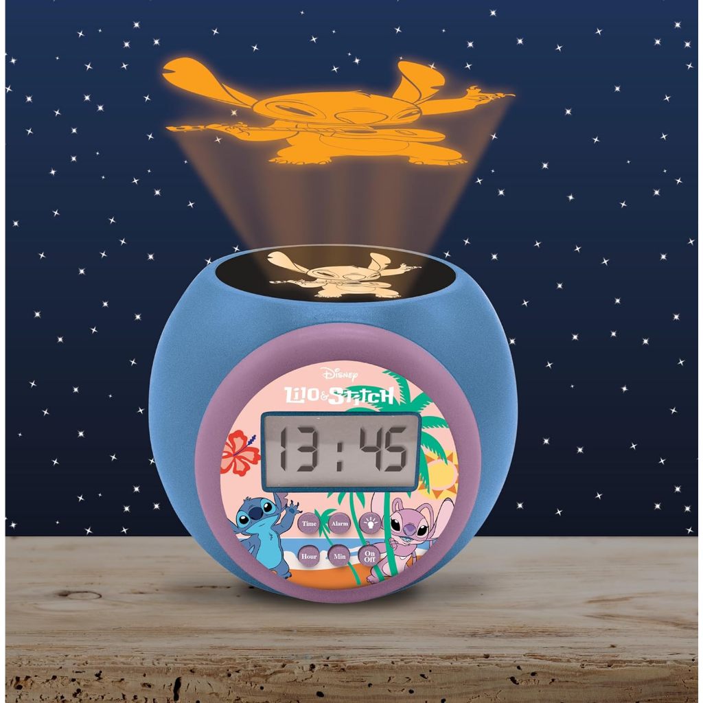預購🚀正貨🚀英國專櫃 LEXIBOOK 史迪奇 sticth 投射小夜燈 夜燈 兒童 鬧鐘 時鐘