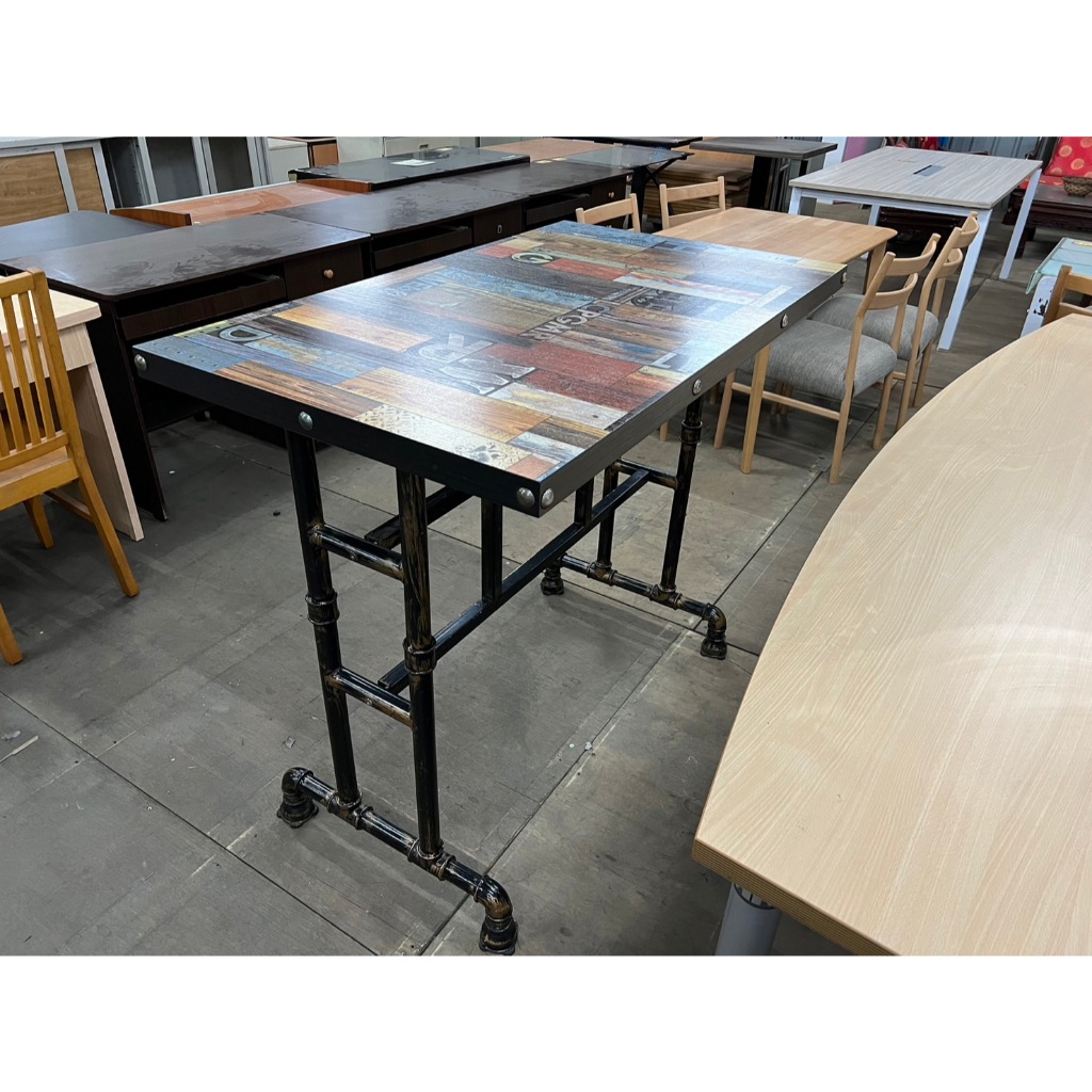 二手家具全省估價(集穎全新/二手家具)--美式風格工業風獨特簡約設計高腳桌 吧檯桌 餐桌 R-