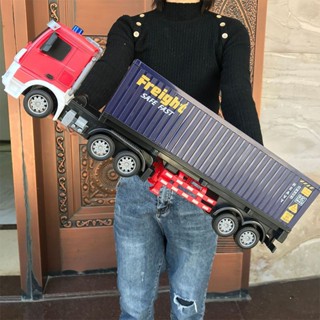 遙控貨車大卡車充電超大拖頭車平板車集裝箱貨櫃車運輸車兒童玩具