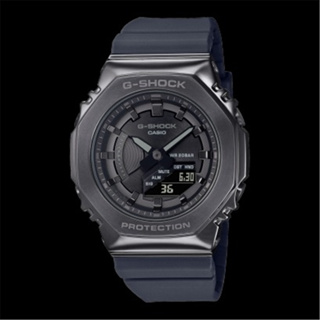 CASIO 卡西歐 G-SHOCK 玩美時尚 金屬八角框 雙顯運動腕錶 - 霧黑 (GM-S2100B-8A)[秀時堂]