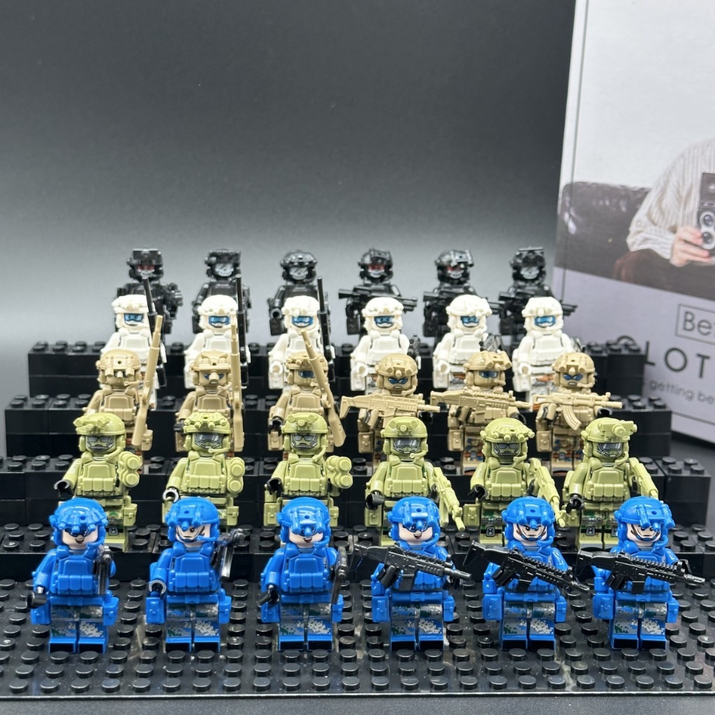 【浩司積木】海陸空防暴特警 突擊隊 戰隊 軍人 積木創作 小顆粒積木拼裝 軍事