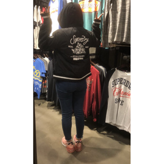 superdry 防風假兩件連帽棒球外套