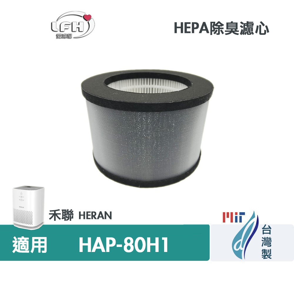 HEPA活性碳環狀濾網 適用 禾聯清淨機 濾網 HERAN HAP-80H1 空氣清淨機 除臭濾心