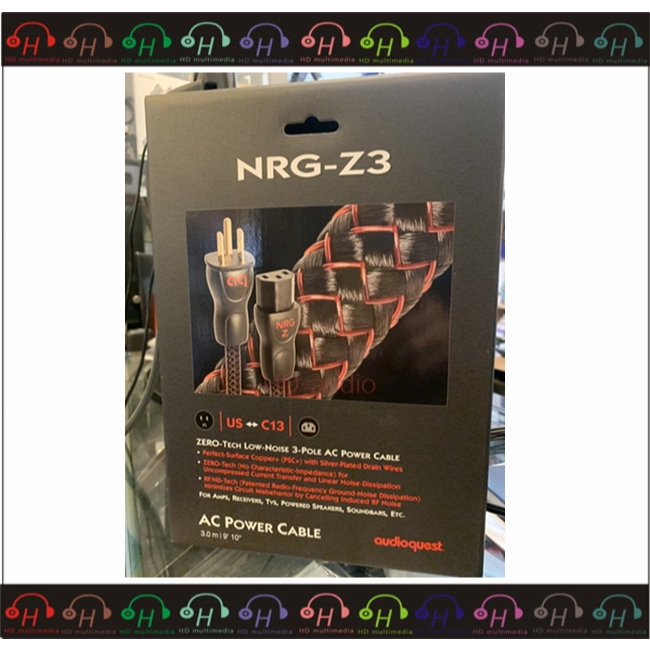 現貨⚡弘達影音多媒體  AudioQuest 美國 NRG-Z3 3M 低失真 3極交流 電源線