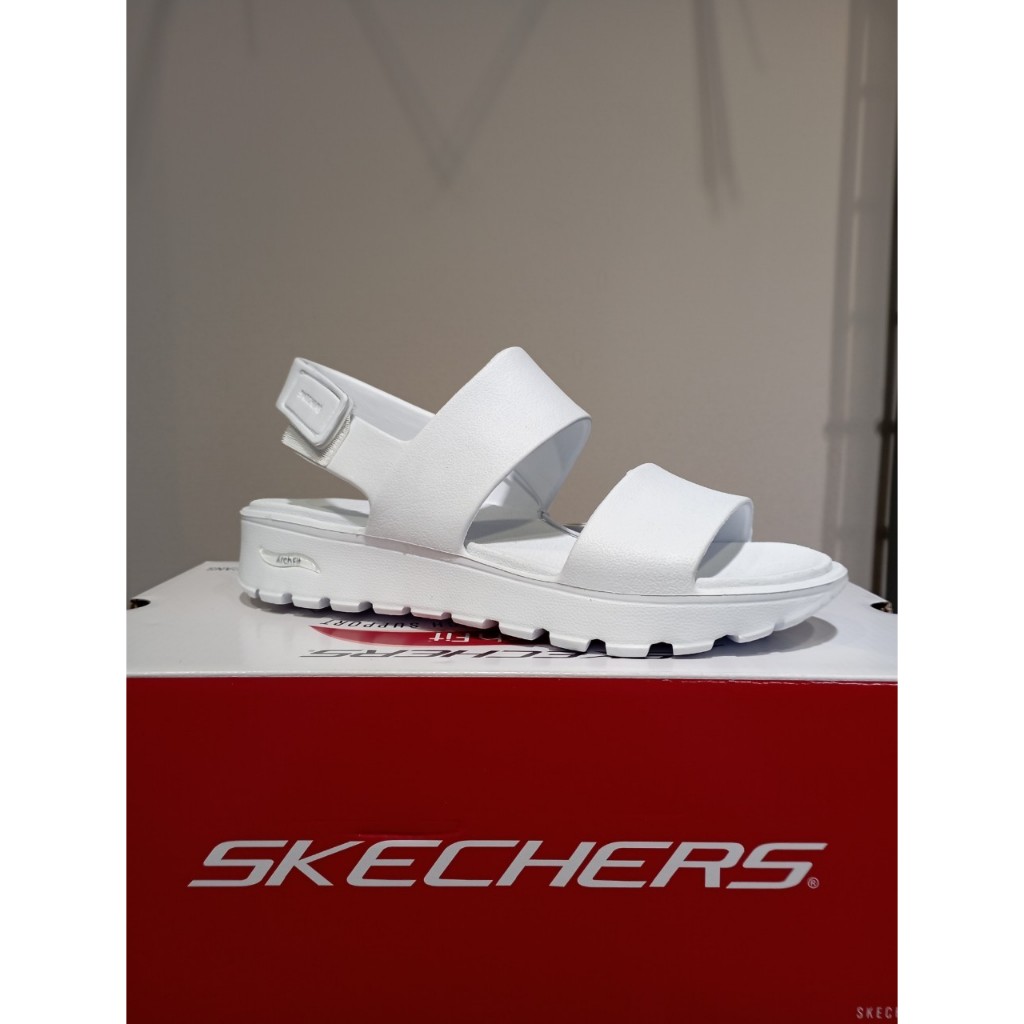 SKECHERS 女休閒系列涼拖鞋 ARCH FIT FOOTSTEPS (111380WHT)白色