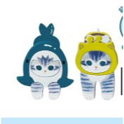 ☆PIXIE☆ 7-11 mofusand 貓福珊迪  造型掛鉤磁鐵夾2入組 蜜蜂、鯊魚 灰貓款