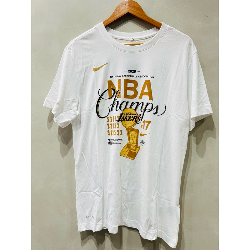 Nike x 湖人 Lakers 2020 開幕戰 冠軍 白短袖 T恤 James Kobe Davis