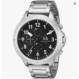 A|X Armani Exchange A1755 三眼計時 不鏽鋼錶帶 水晶鏡面 46mm 黑錶盤 AX 腕錶