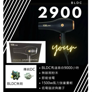 魔髮花小舖 YOUR-2900 無碳刷負離子吹風機 1500W 華儂 重吹 推薦 沙龍 設計師