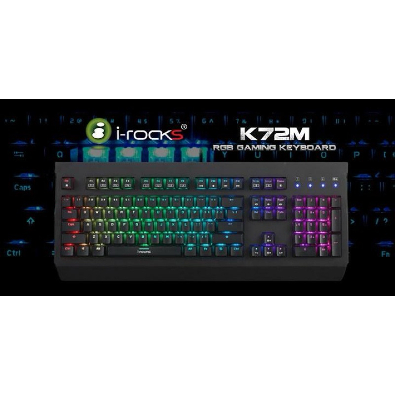【二手】irocks k72m RGB 多彩背光機械式鍵盤-德國cherry銀軸 可議價