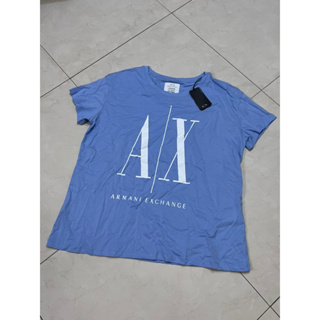 全新正品 ARMANI EXCHANGE A|X 男大人大logo藍色短袖T恤 XL