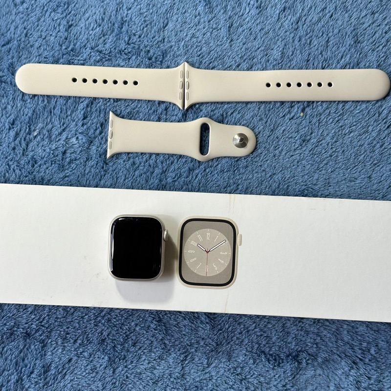 Apple Watch Series 8 41mm GPS 星光色 功能正常 二手 手錶 A2770 螢幕刮傷 台中