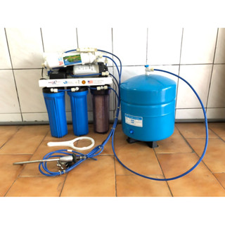 中古 全套 簡易直上 五道 可生飲 濾水器 淨水器 RO 逆滲透 濾芯 壓力桶 馬達 扳手 鵝頸