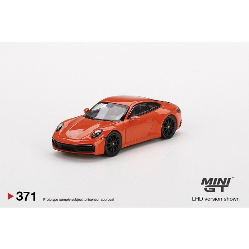 【收藏模人】MINI GT #371 Porsche 911 (992) Carrera 4S 橘色 1:64 1/64