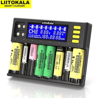 LiitoKala lii-S8 18650 充電器8槽 LCD 1865 9V 鋰電池充電器