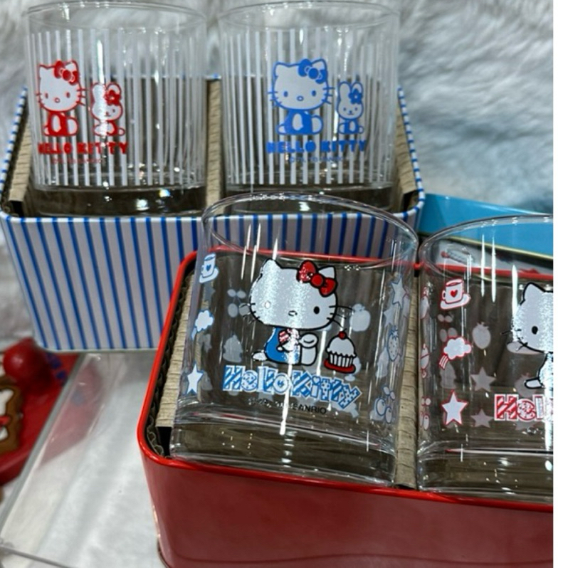 日本進口Hello Kitty 2003年復古烈酒玻璃杯包裝是鐵製盒送禮自用兩相宜的好商品