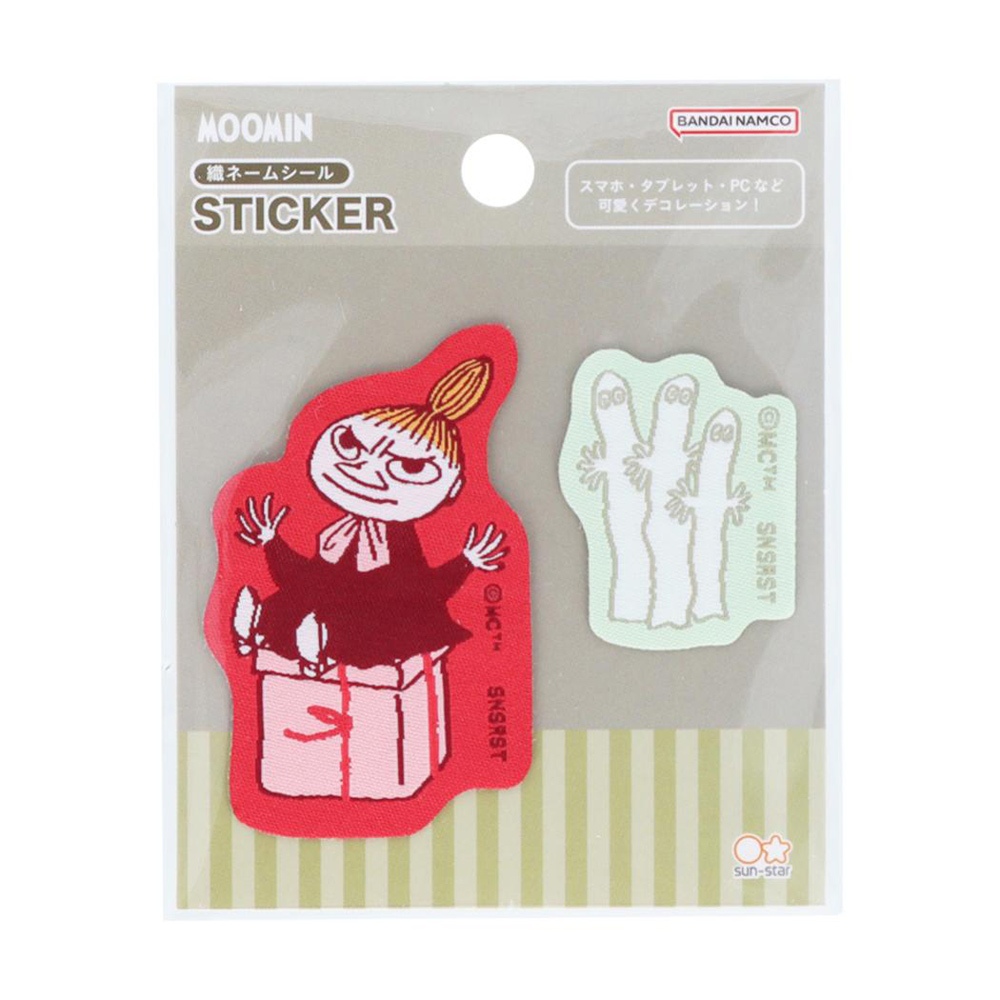 sun-star Moomin 嚕嚕米 刺繡風布面貼紙 造型貼紙 小美和溜溜們 UA73458