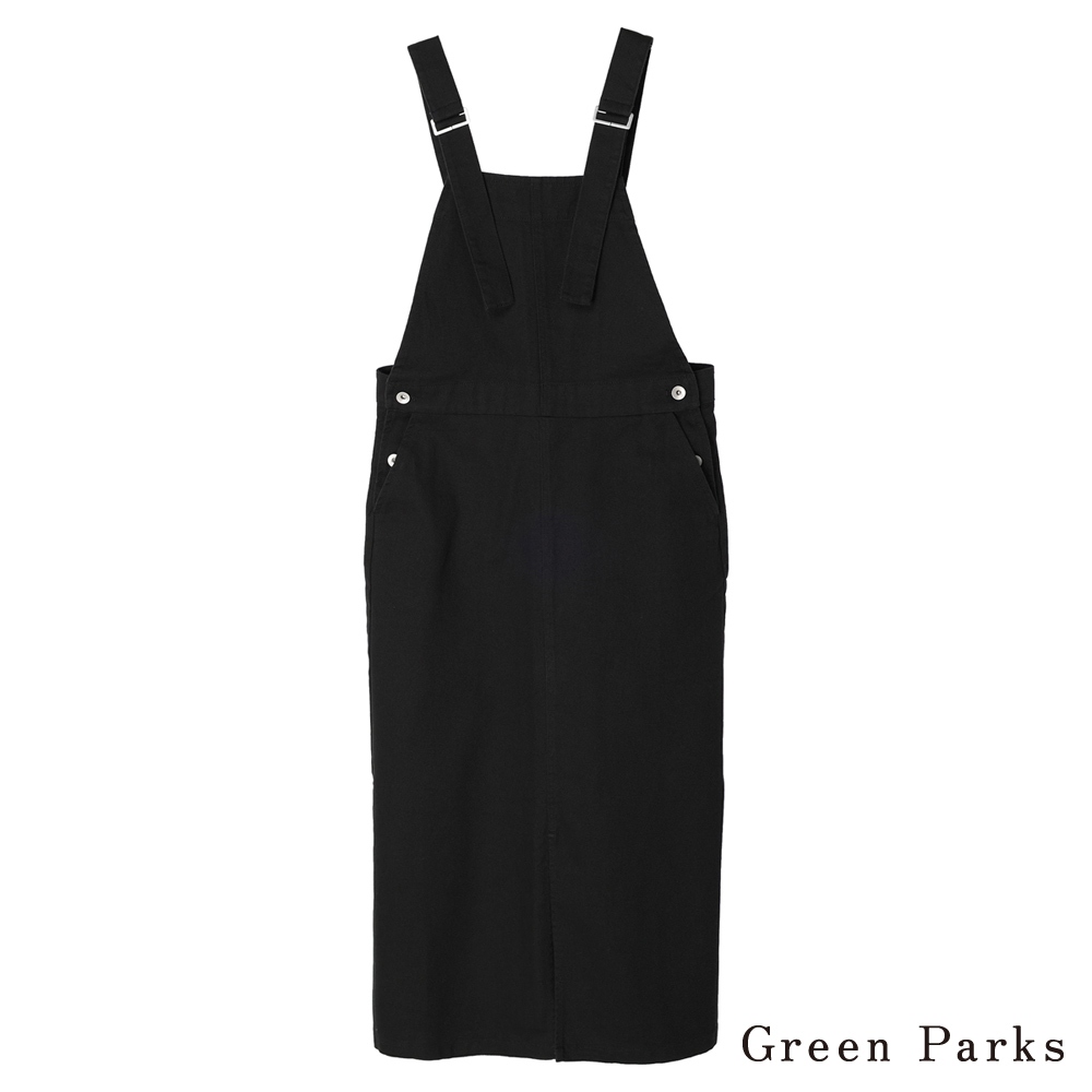 Green Parks 斜紋前開衩可調吊帶裙(6A23L0H1300)
