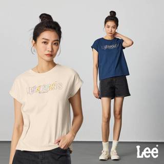 Lee PROUD 寬鬆短袖T恤 女 米黃 深藍 LB402036