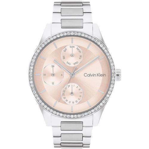 Calvin Klein CK 典雅晶鑽三眼時尚腕錶 38mm （CK25100007）