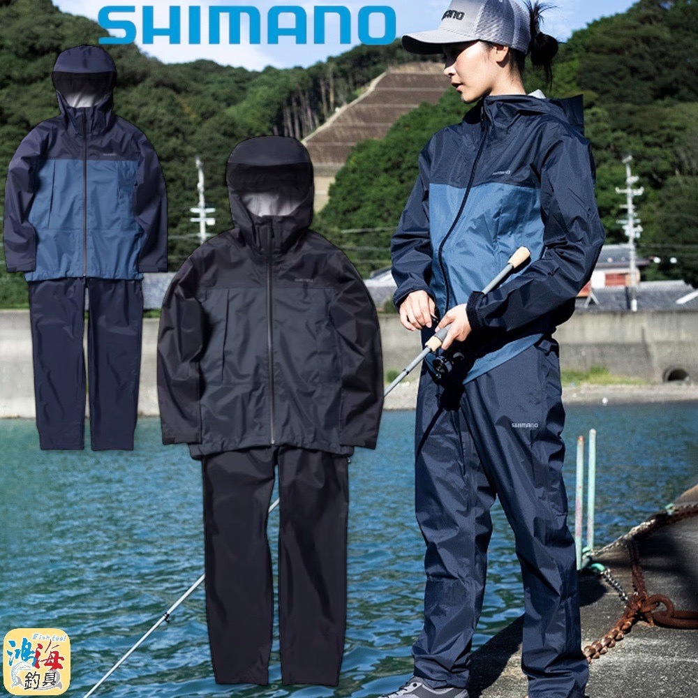 中壢鴻海釣具《SHIMANO》 RA-047X 3層面料釣魚雨衣套裝 24年新款