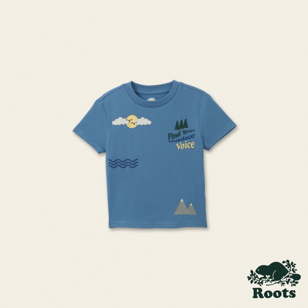 【Roots】小童-自然俱樂部系列 戶外元素有機棉短袖T恤