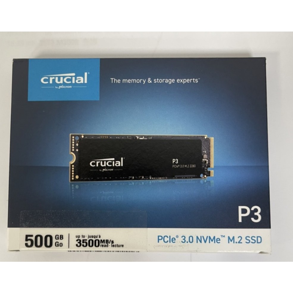 美光 P3 500G SSD M.2 2280 PCIE 全新未拆封 捷元貨 五年保