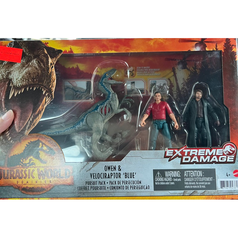 全新現貨 Jurassic World 侏羅紀世界 侏儸紀世界:迅猛龍與歐文遊戲組	 小藍 星爵 侏羅紀公園 恐龍玩具