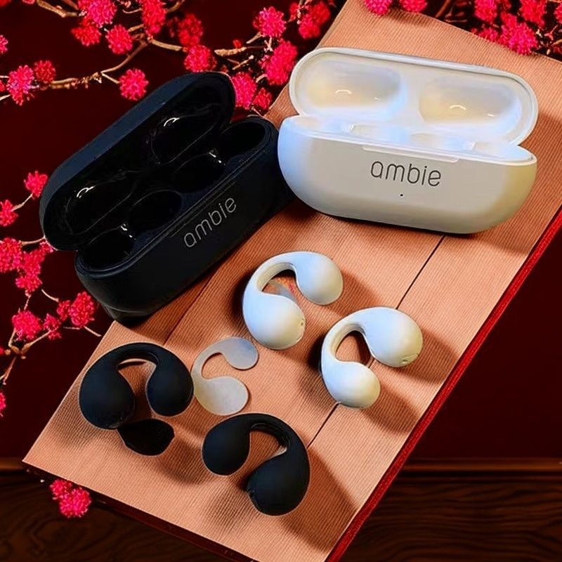 台灣現貨·ambie日本真無線藍牙耳機 藍牙5.2骨傳導藍牙耳機 運動耳機 耳夾式耳機 安卓蘋果通用