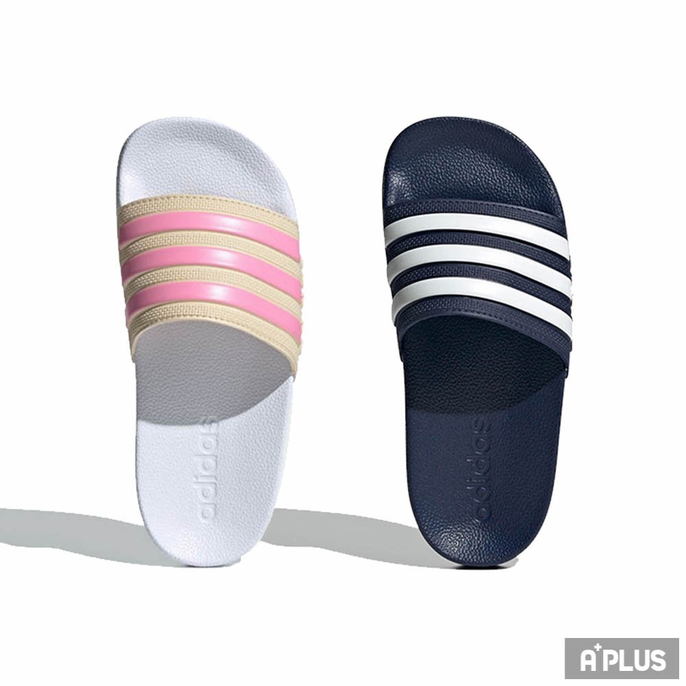 ADIDAS 中童鞋 拖鞋 女生可穿 ADILETTE SHOWER K 白 深藍 -IE2608 IF5978