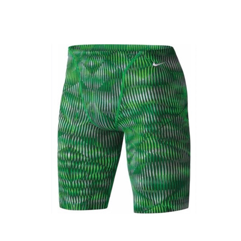 零碼正品， NIKE 男泳褲，綠色印花，M（Size:30)
