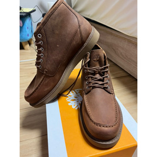 Timberland 男款銹褐色全粒面皮革Newmarket II Moc-Toe查卡靴